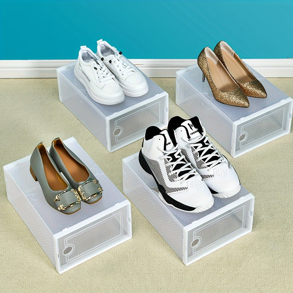 Clear Stackable Shoe Storage Organizer Boxes 12/15 Pack, Space-Saving Shoe Boxes for Closet & Entryway