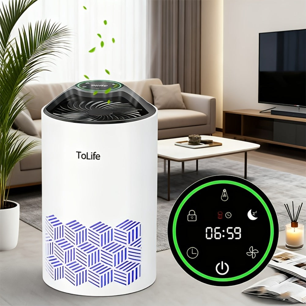 Air Purifier with H13 True HEPA Filter, 25dB Mode, Scent Diffuser and Black or White Finish