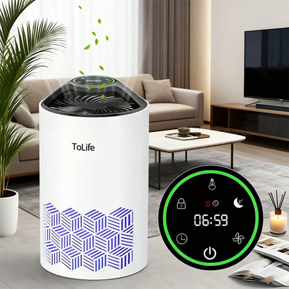 Air Purifier with H13 True HEPA Filter, 25dB Mode, Scent Diffuser and Black or White Finish