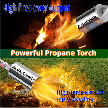 Weed Burner Torch Propane with 10ft Hose & Turbine Trigger, High-Output Flame Weeder with Cylinder Converter for Garden Weeding