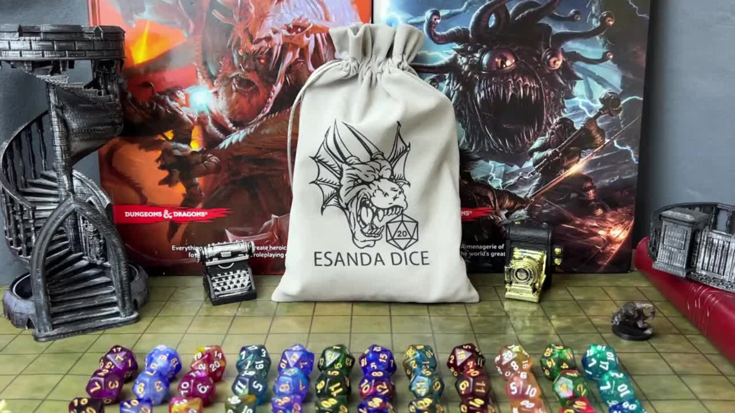 DnD Polyhedral Dice Set 84pcs – Starry Night Glitter Dice with Pouch & Tray for D&D RPG MTG Tabletop Games, Complete 12-Color Collection