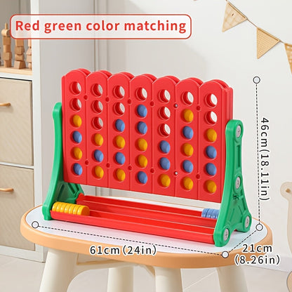 Height Adjustable Giant Connect 4 Game 33-37 Inch, Jumbo 4-in-a-Row Outdoor Yard Game with Quick Release Slider for Teens