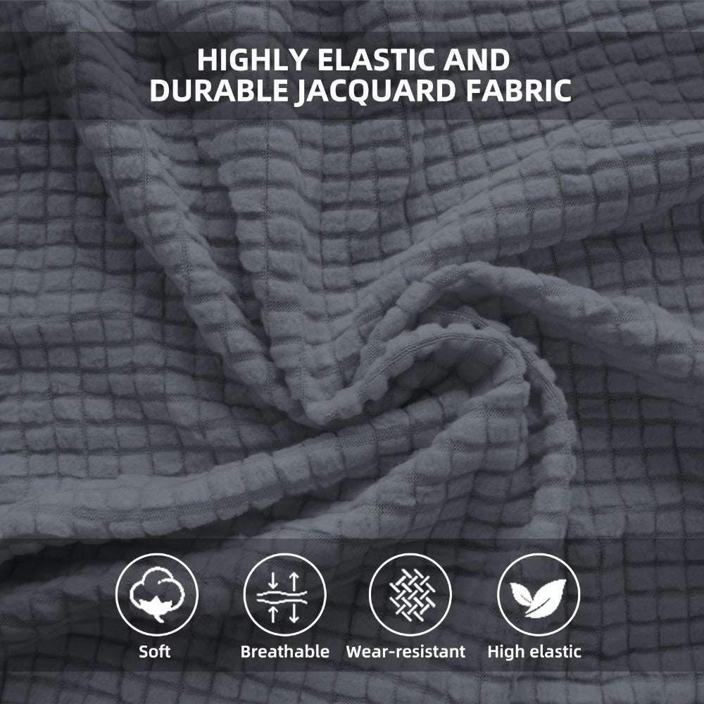RV Dinette Cushion Covers 4 Piece Set Stretch Jacquard Slipcovers for Booth Seats Machine Washable Anti-Pet Hair Dustproof RV Camper Van