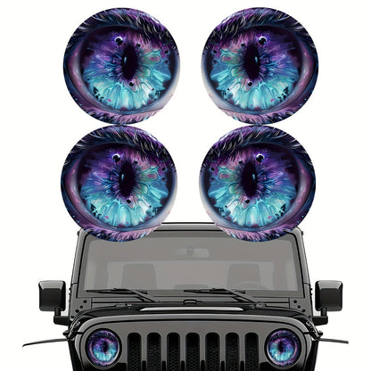 3D Beast Eye Headlight Stickers – Funny Car Headlight Decals for Jeep Round Headlights, Truck Body, Bumper & Window Decoration