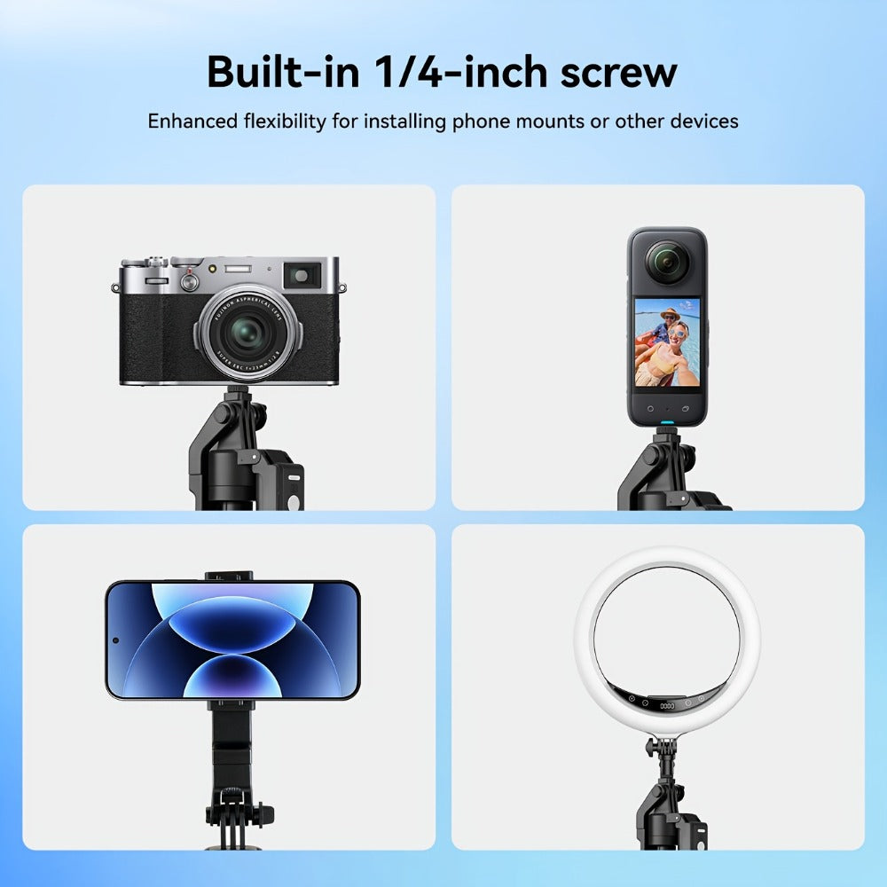 AI Tracking Tripod with Built-In LED Fill Light & Bluetooth Remote for an Everyday Personal Care Routine