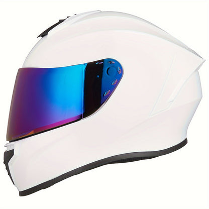 Motorcycle Helmet Full-Face Design in Three Shell Colors, S-XL Sizes, Washable Liner and Multi-Vent Layout