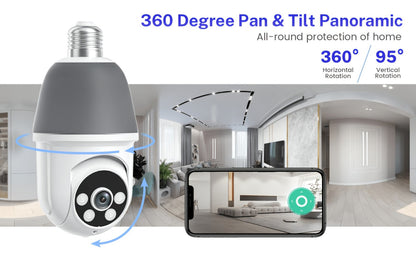 AI Auto Tracking Security Camera 360° Panoramic 1920P, Infrared Night Vision Two-Way Audio 2.4GHz USB Charging