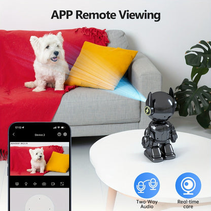 Pet & Baby Camera Monitor Indoor 4MP QHD Robot Camera, 360° Panoramic Night Vision, Motion Detection Alerts