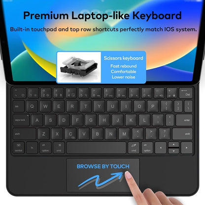 iPad 10th Gen Keyboard Case with Backlit Magic-Style Magnetic Keyboard, Multi-Touch Trackpad, Cantilever Stand