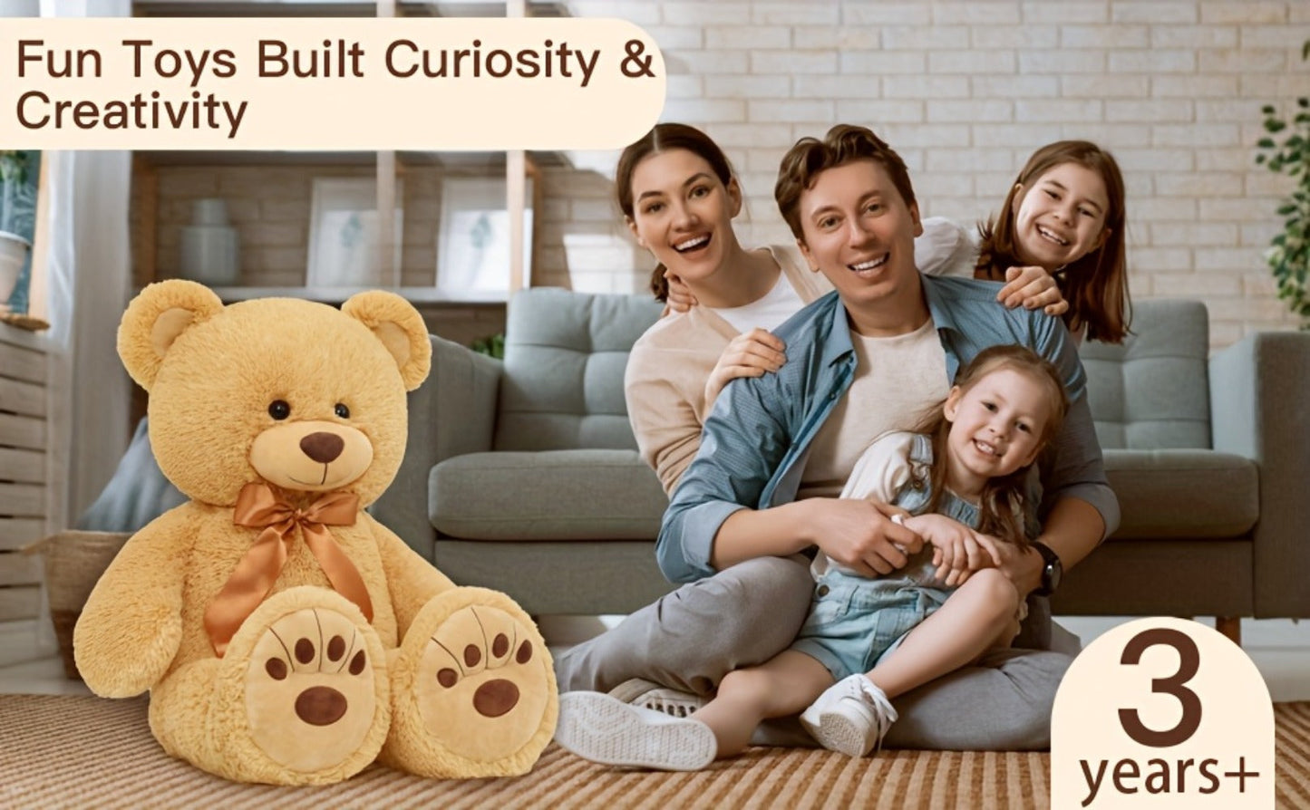 Stuffed Animal Giant Brown Teddy Bear with Oversized Seated Shape and Photo-Color Option for Room Decor