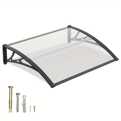 Polycarbonate Window Awning Door Canopy - UV Rain Snow Sun Protection Overhang for Doorways, Patio & Windows