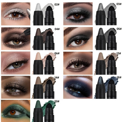 Metallic Eyeshadow Stick Set 9pcs Waterproof Long-Lasting Eye Makeup Kit – Shimmer Crayon Eye Brightener Highlighter & Eyeliner Pen