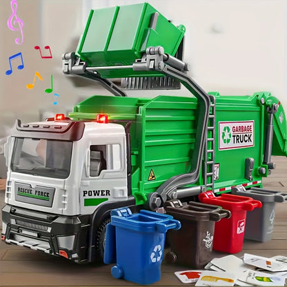 Garbage Truck Toy with 4 Trash Bins Lights & Sound with the Listed Color, Size or Set Options for Everyday Use