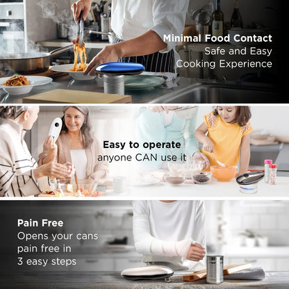 Kitchen Expert Battery Can Opener with One-Touch Control, Circular Rim Operation and Four Colors