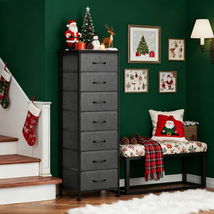 Tall Dresser with Fabric Drawers Storage Organizer 41-47 Inch 6 Drawer Chest for Bedroom Closet Entryway Clothing Storage 6 Colors