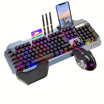 RGB Gaming Keyboard and Mouse Combo with Wrist Rest 16 Backlight Effects Mechanical Feel Aluminum for an Everyday Personal Care Routine
