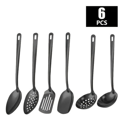 6 Piece Korean Style Stainless Steel Kitchen Utensil Set Cooking Spoons Spatula Ladle for Home Cooking, Dining and Outdoor Meals