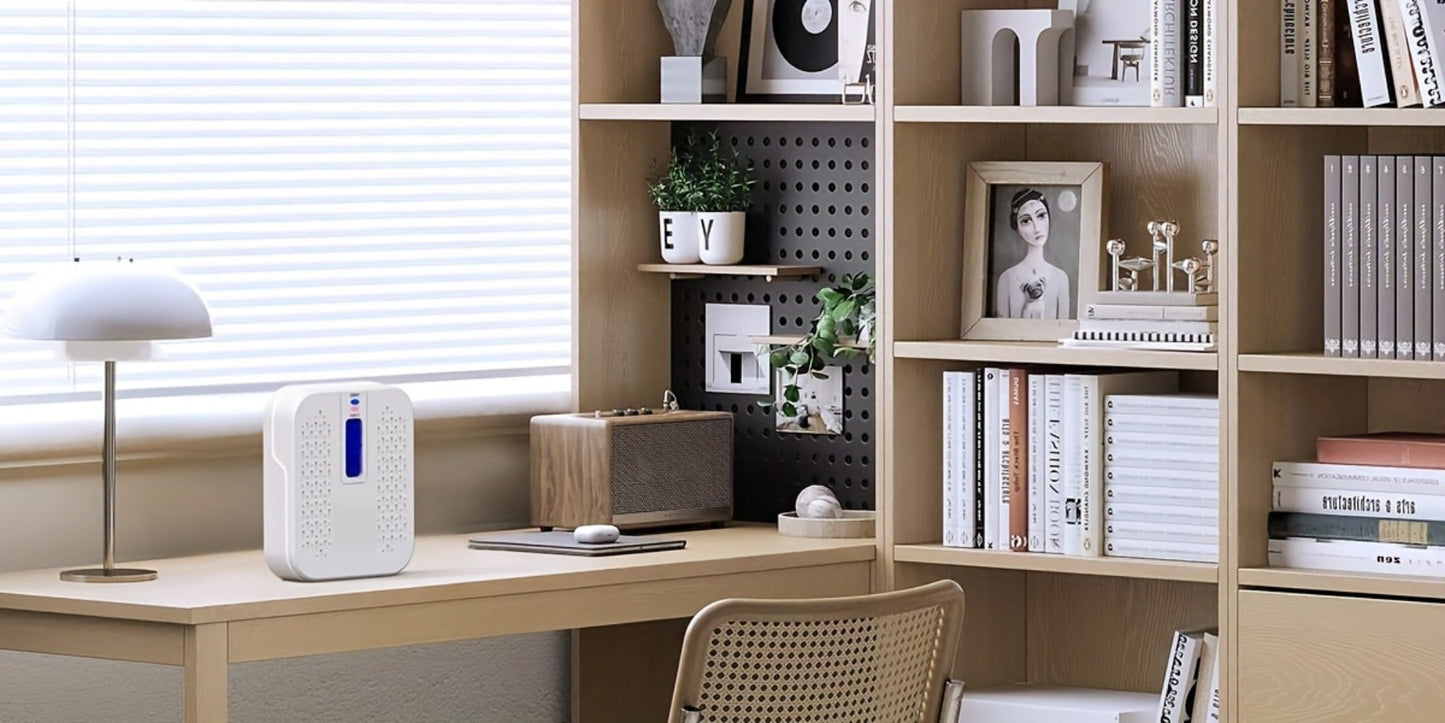 Mini Rechargeable Dehumidifier, Portable Silica Gel Moisture Absorber for Closet, Bathroom, Car, Wardrobe & Bookcase