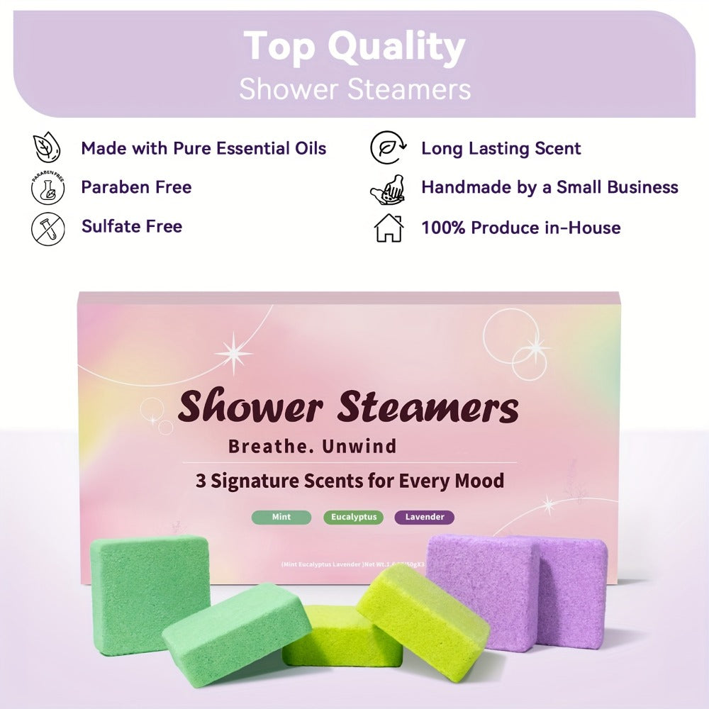 Shower Steamers Gift Set 6 Pcs Individually Wrapped – Natural Essential Oil Aromatherapy, for Bath Time, Home Spa and Personal Care