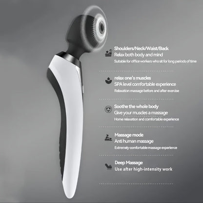 Wireless Stick Massager for Full Body, Portable Rechargeable Personal Massager for Neck, Back, Shoulder