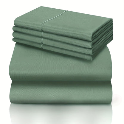 Bed Sheet Set California King 6-Piece Microfiber with 18-Inch Pocket and Sixteen Solid Color Choices