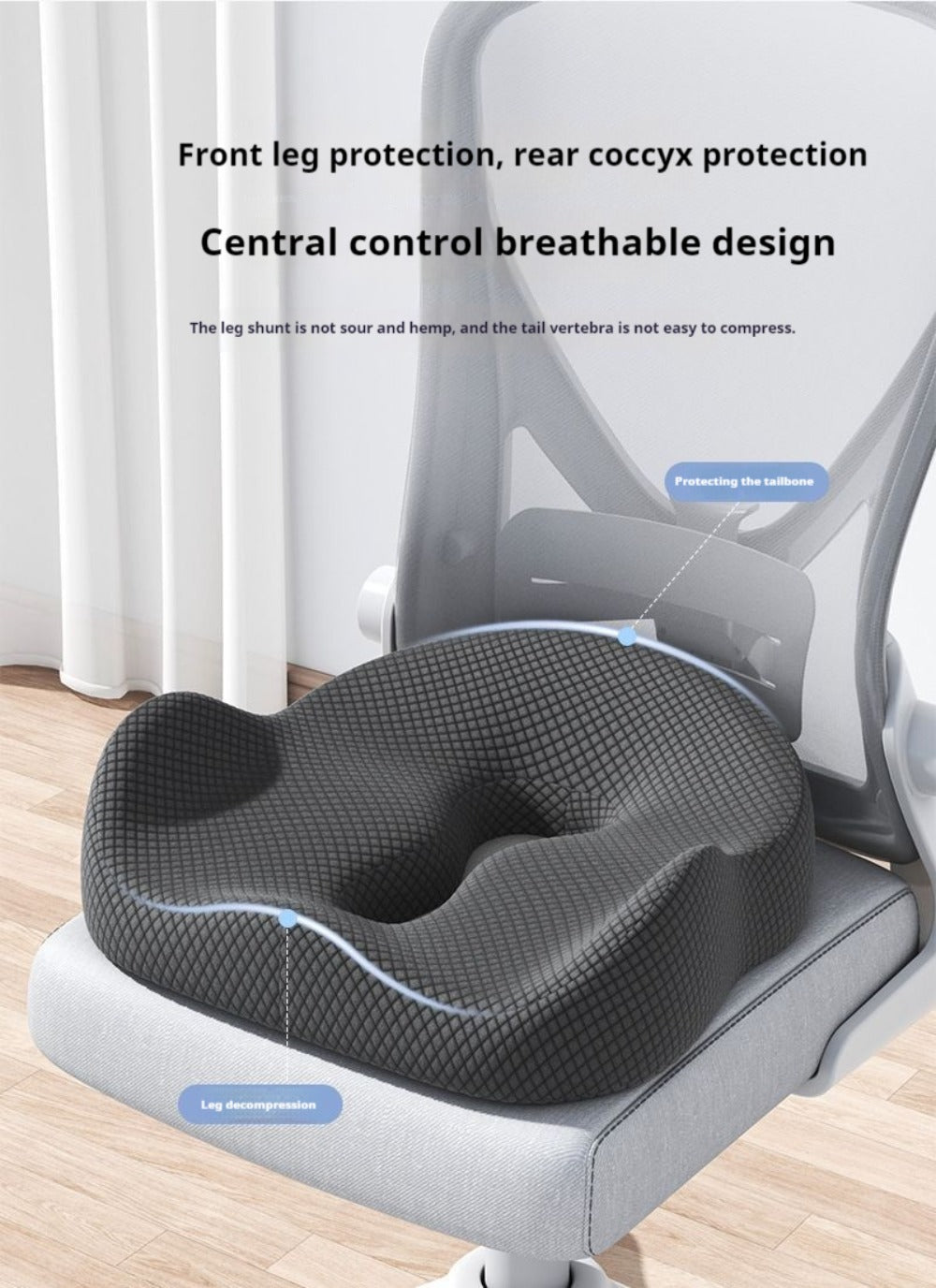 Two-Piece Contoured Seat and Lumbar Cushion Set with Adjustable Chair Straps and Three Colors