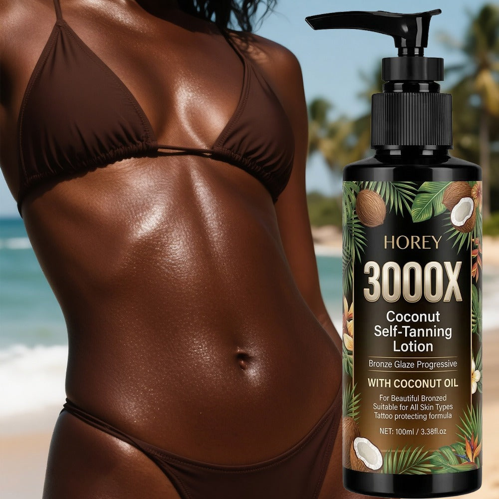 Tanning Lotion 3000X Coconut & Olive Extract Indoor Tanning Accelerator – Deep Bronze Glow Skin-Smoothing Sunless Tanner Keeps Skin Soft