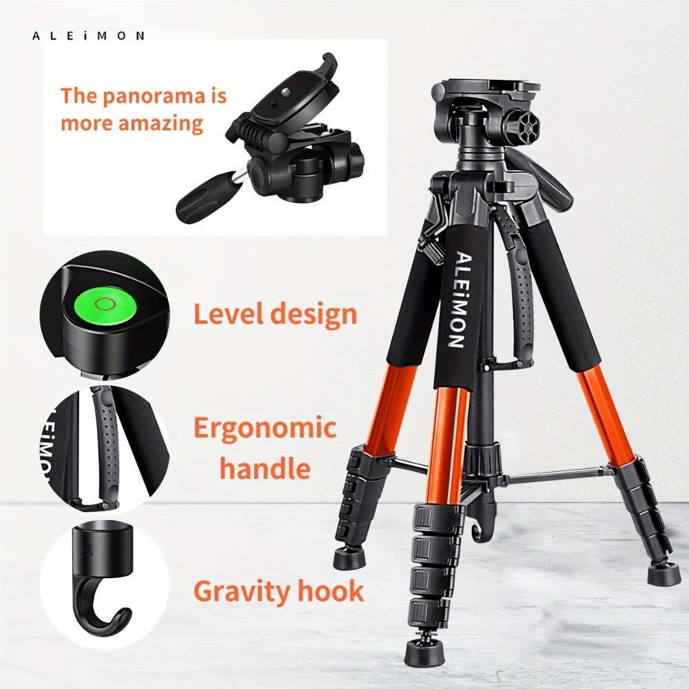 Aluminum Tripod 74 Inch Red 3-Section, ALEiMON 188cm Adjustable Camera Stand with Tote Bag for DSLR