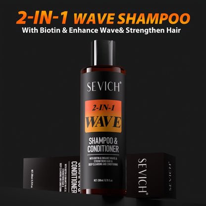 360 Wave Shampoo & Pomade for Men 2-in-1 with Biotin & Glycerin, Deep Cleansing Conditioning Formula