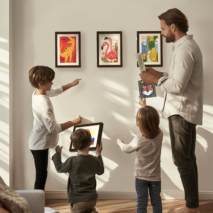 Kids Artwork Frames Front Opening Changeable 8.5x11 Inch Children Art Display Picture Frame for Drawing Crafts Photos Holds 130 Pieces Wood