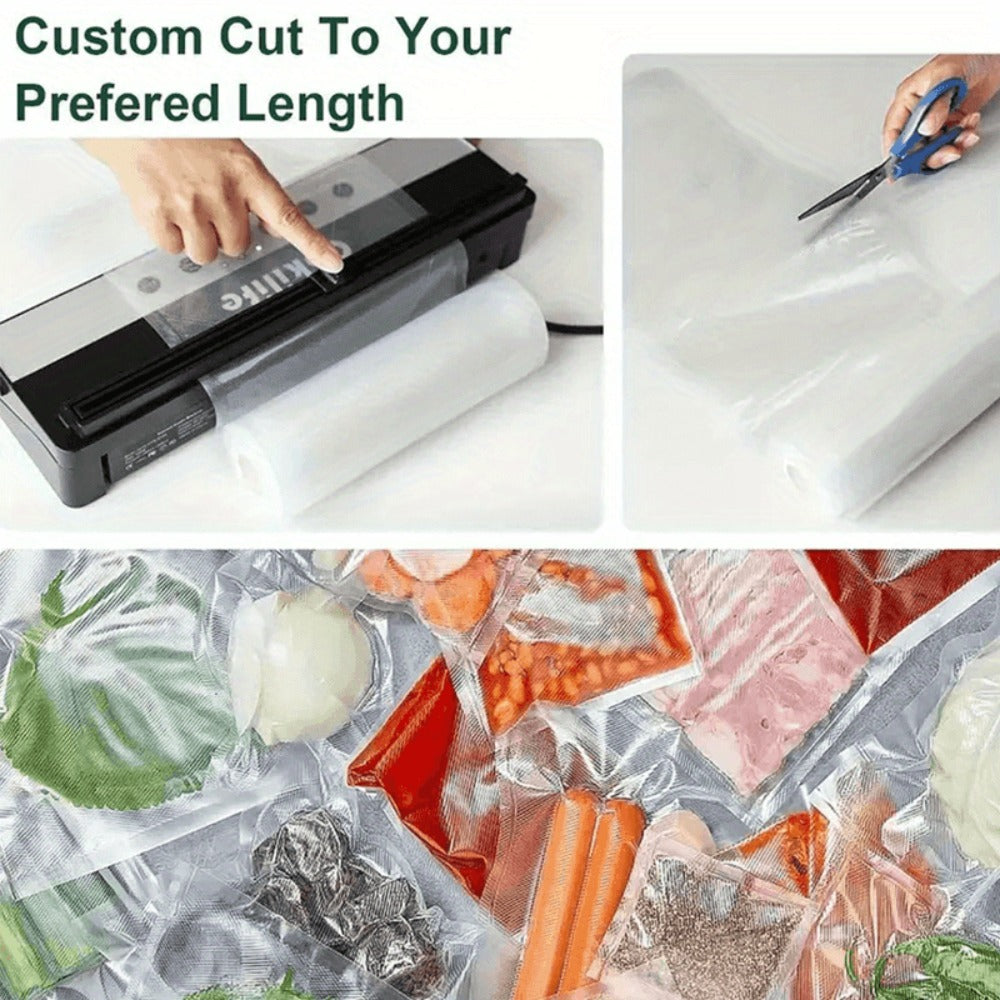 Vacuum Sealer Bags Reusable Airtight Food Storage Bags Multiple Sizes, No Power Needed, Keep Meat