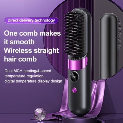 Cordless Hair Straightening Brush USB Rechargeable Portable Heated Straightener Comb Mini, for Home, Travel and Salon Hair Styling