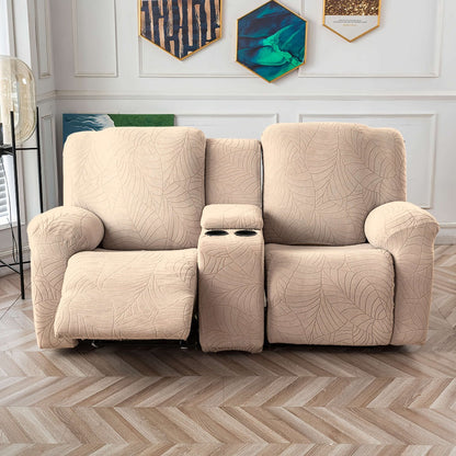 Sofa Cover Big-Leaf Jacquard High-Stretch Recliner Slipcover for 1, 2 or 3 Seats and Console Loveseats