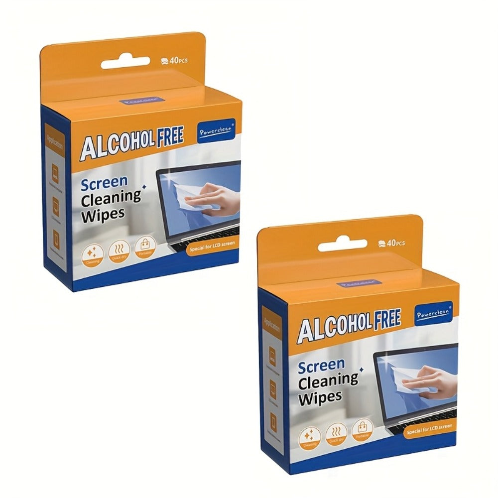 Screen Cleaning Wipes 40/80 Pack Individually Wrapped LCD Cleaner for Phone, Computer, TV, Tablet & Laptop