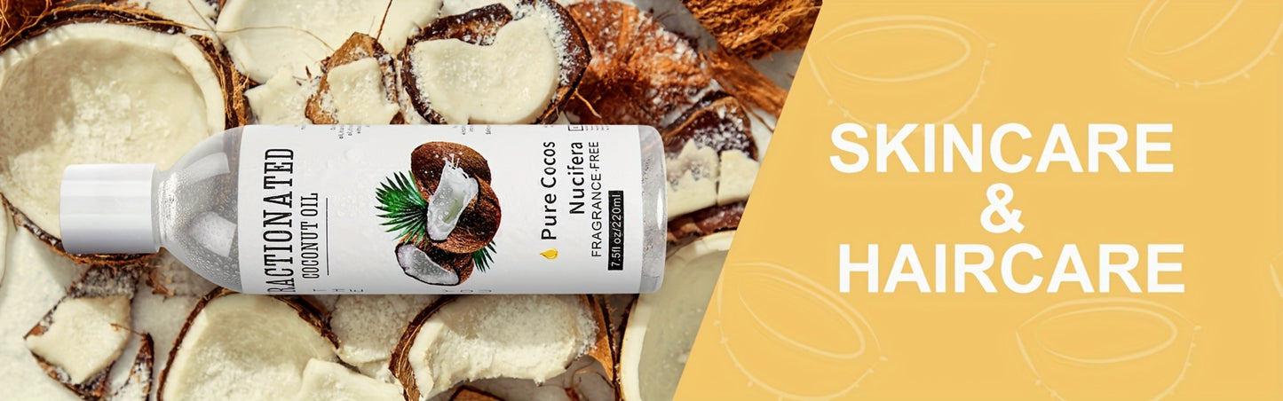 Fractionated Coconut Oil 2-Pack 7.5 fl oz Each – 100% Pure Carrier Oil for Massage, Hair & Body, Lightweight Moisturizing Body Oil