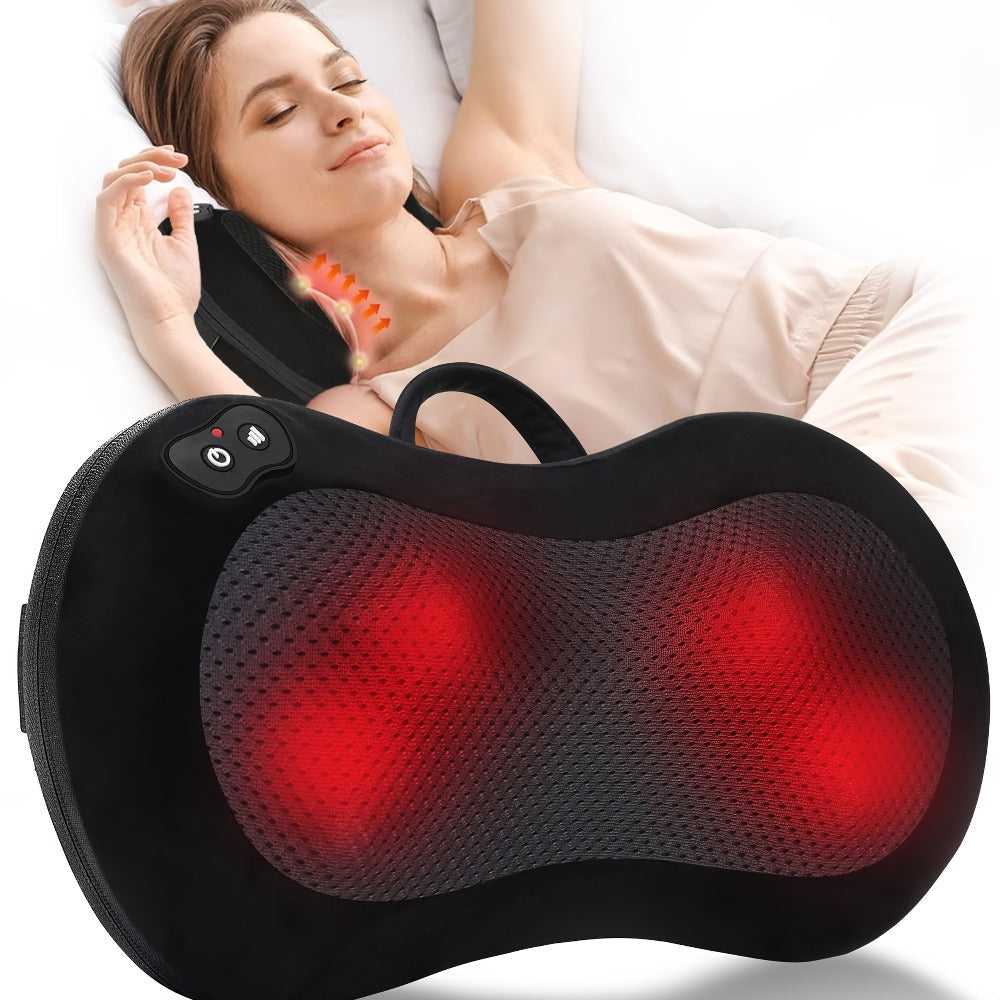 Neck & Back Massager Pillow with Heat, Wireless 3D Kneading Acupressure Electric Massage Pillow for Lumbar