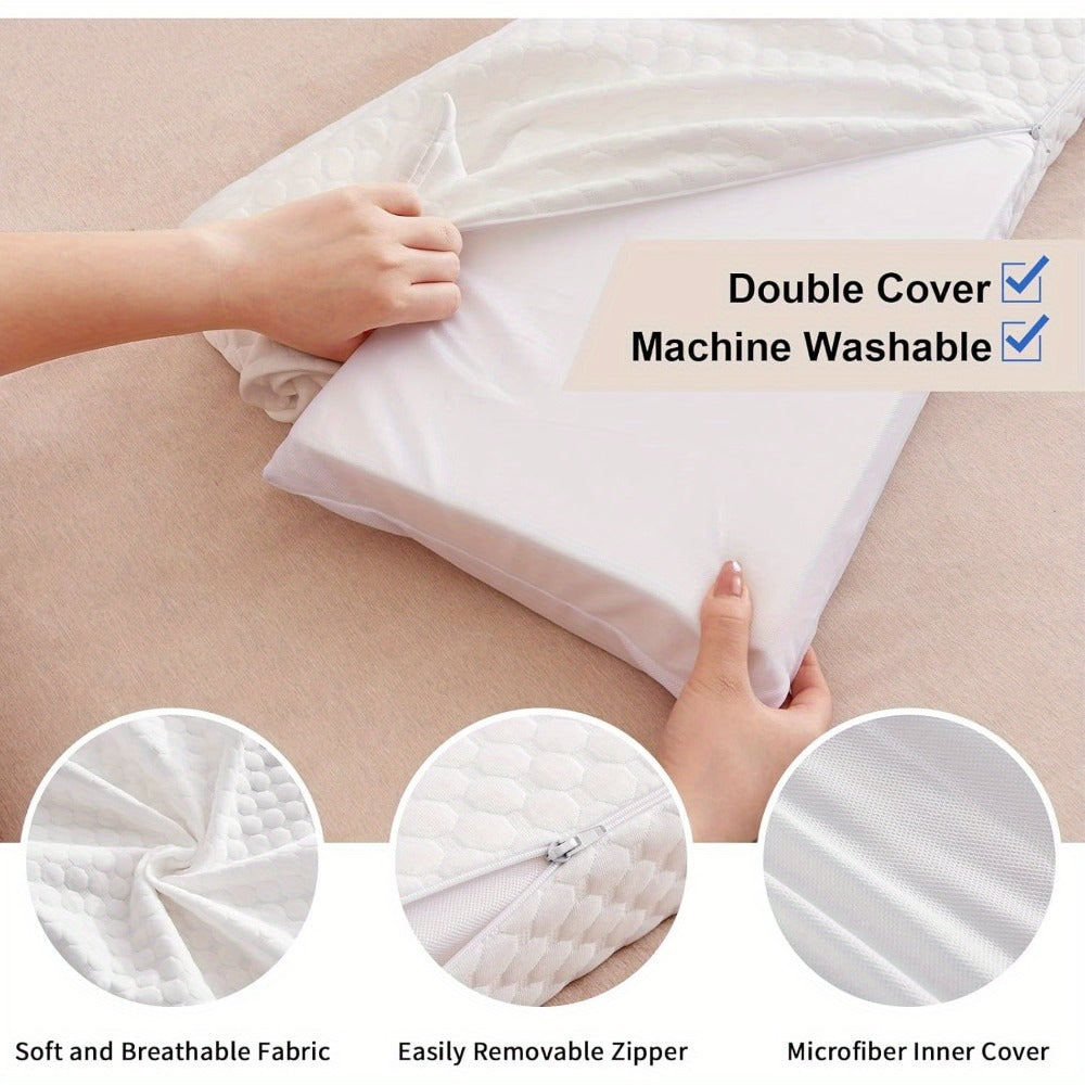 Mattress Gap Wedge Pillow in Twin, Full, Queen or King with Grey, White and Bamboo-Labeled Options
