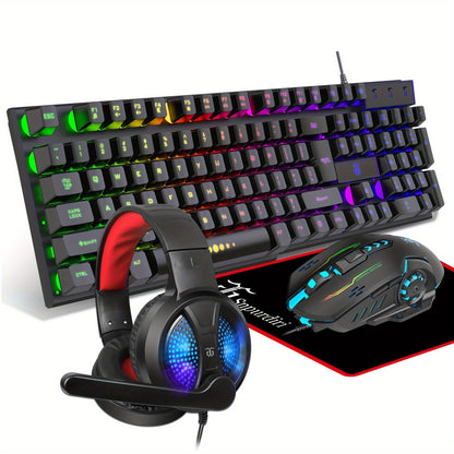 Gaming Keyboard and Mouse Combo 4-in-1 Wired Gaming Set with Headset Mouse Pad for PC Xbox PS4 for an Everyday Personal Care Routine