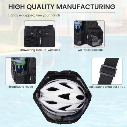 Mesh Drawstring Swim Bag – Quick-Dry Sports Backpack with Wet Pocket for Swimming, Gym & Beach, Lightweight Travel Bag for Women & Men