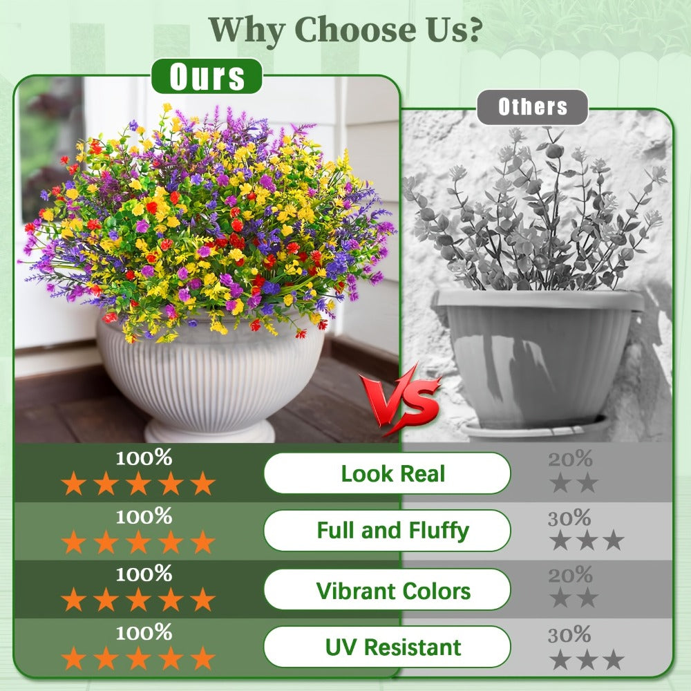 Artificial Flowers Multicolor Daisy Bundles in 9, 18, 27 or 36-Pack Options for Planter Displays