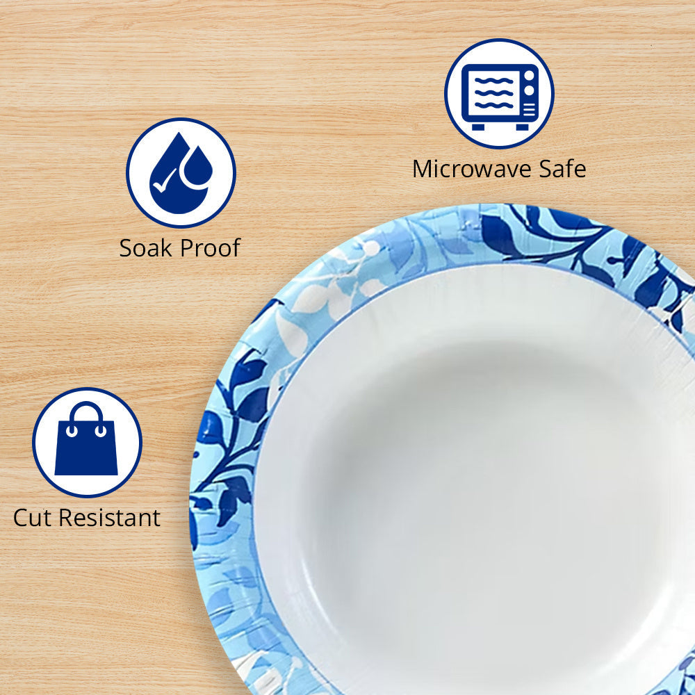 Paper Plates 10 Inch Botanical Leaf Design Soak Proof Disposable Dinner Plates for Party BBQ Holiday Everyday Use 50 100 204 Count