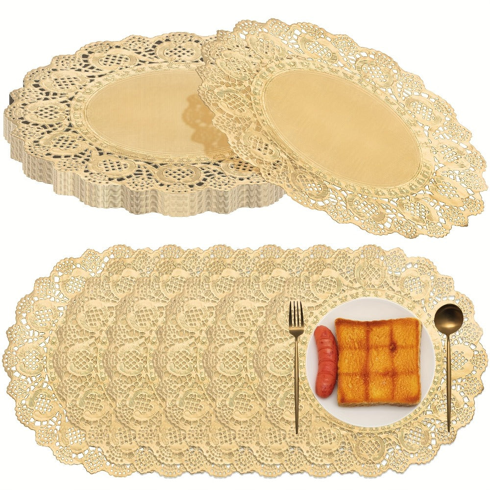 200pcs Paper Doilies Lace Round Placemats Disposable Wedding Table Decor 12 Inch for Entryways, Bedrooms and Living Spaces