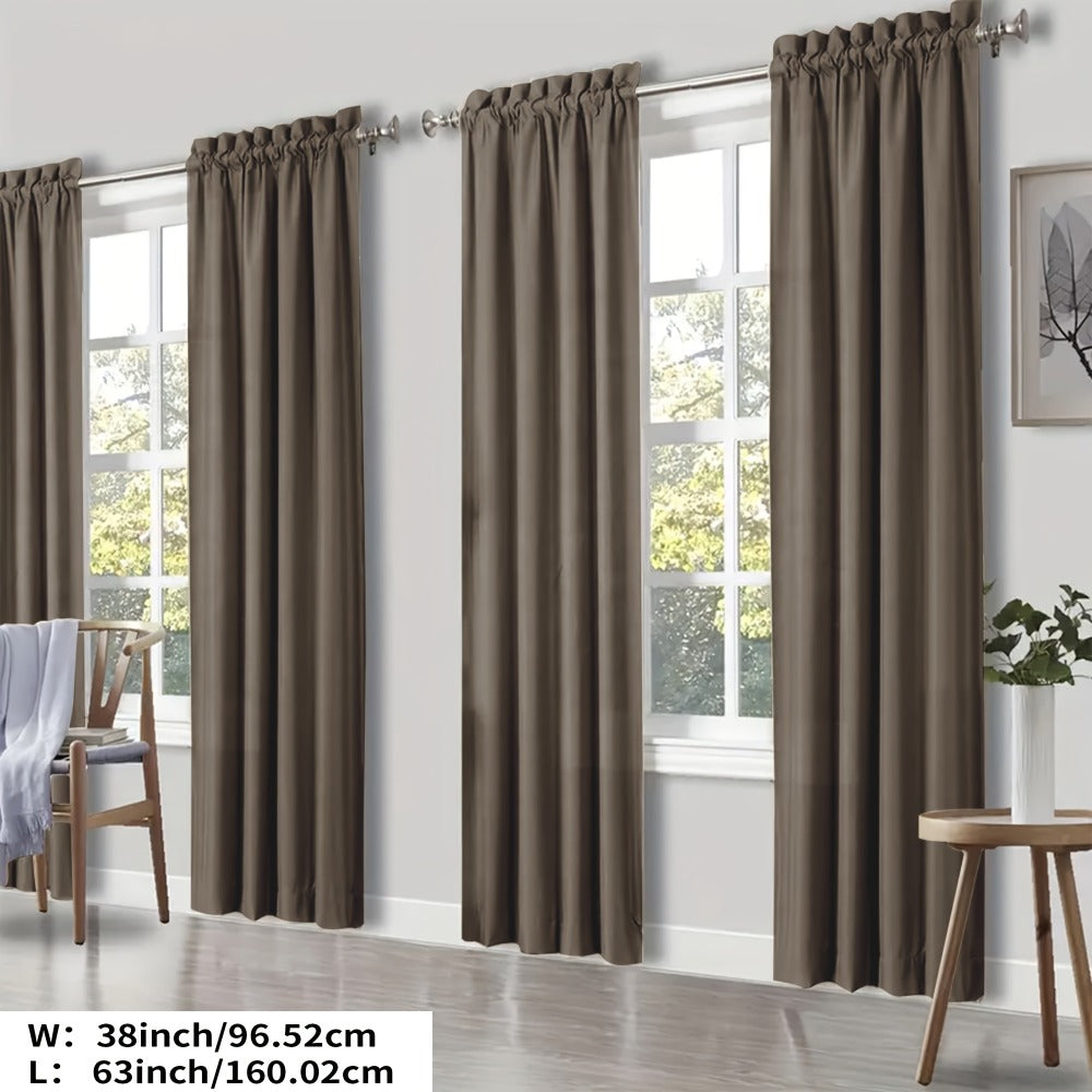 Blackout Curtains 4 Panels Thermal Insulated Room Darkening Drapes, Rod Pocket, Energy Saving, Solid Color for Bedroom & Living Room