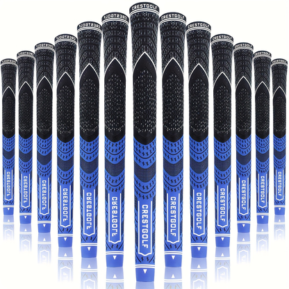 Midsize Golf Grips Set 13 Pack – All Weather Hybrid Rubber Golf Club Grips with Ecological Yarn Thread Technology, Multiple Colors