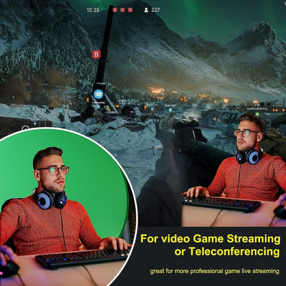 Folding Green Screen Background Frame Studio Kit | Portable Collapsible Backdrop for Live Streaming, Photography, Gaming, Video Calls