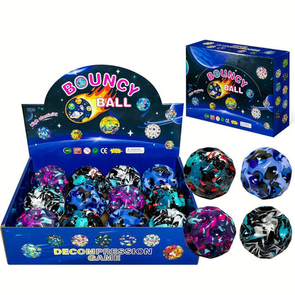 High Bounce Balls 12-Pack – Super Bouncy Faux Leather Mixed Color Bouncy Balls, Extreme High Bouncing Ball Set for Kids