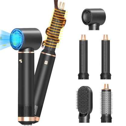 5-in-1 Hot Air Brush Negative Ion Hair Styler Blow Dryer Curler Straightener Volumizer, for Home, Travel and Salon Hair Styling
