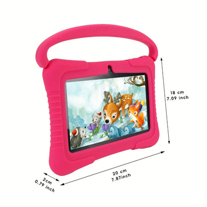 Kids Tablet 7 Inch with Android, 2GB RAM, 16GB Built-In Storage, Dual Cameras and Silicone Case