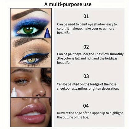 Waterproof Eyeliner Pencil Set 12 Colors with Sharpener Long Lasting Multicolor Eye Liner Kit for Daily Wear Stage Cosplay Festival Party