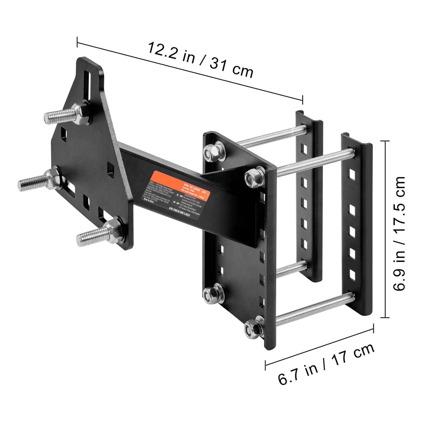 Trailer Spare Tire Carrier Mount 160 LBS – Steel Universal Spare Tire Holder for Utility Marine Trailer, Fits 4 5 6 8 Lug Wheels